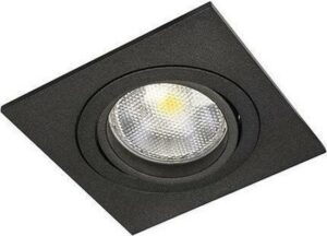 Spot carré noir GU 10 matière aluminium